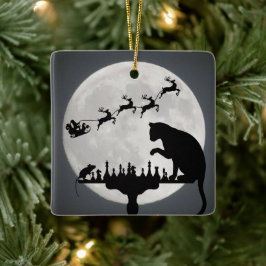 Speciaal voor de kerstman en de volle maan kaste v keramisch ornament