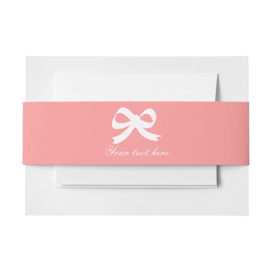 Speciaal voor de koraalroze boeglende gepersonalis uitnodigingen wikkel (Voorkant Voorbeeld)
