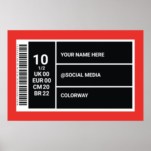 Speciaal voor de Rode Sneaker Muur ontworpen doos  Poster (Voorkant)