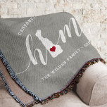 Speciaal voor de thuisstaat Delaware Rustic Deken<br><div class="desc">Show een beetje trots op de thuisstaat met deze schattige, rotsgrijze deken met "thuis" in een wit kalligrafiescript met een silhouetekaart van de staat Delaware die voor de letter "O." staat. Een rode hartillustratie binnen de staatskaart voltooit het ontwerp; u kunt de positie van het hart in uw thuisstad veranderen...</div>