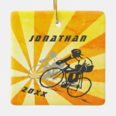 Speciaal voor de weg bestemde fietser Retro Bike K Keramisch Ornament (Voorkant)