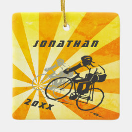 Speciaal voor de weg bestemde fietser Retro Bike K Keramisch Ornament