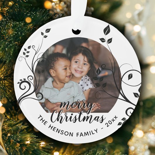 Speciaal voor de zwarte familie bestemde kerstfoto ornament