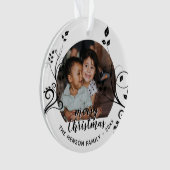 Speciaal voor de zwarte familie bestemde kerstfoto ornament (voorkant)