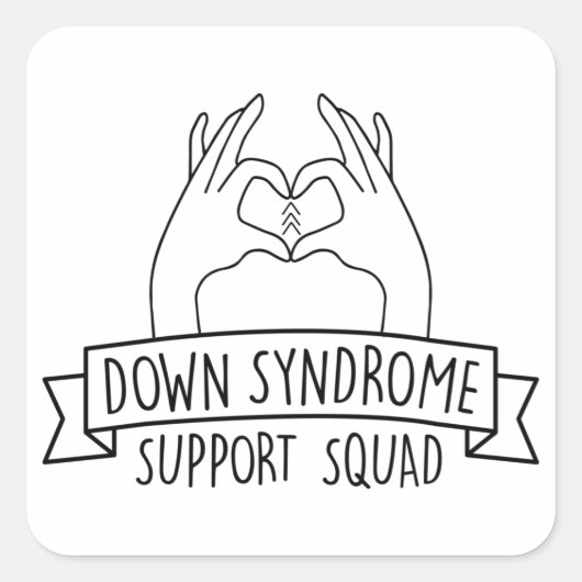 Speciaal voor downsyndrome ondersteuning op het pl vierkante sticker (Voorkant)