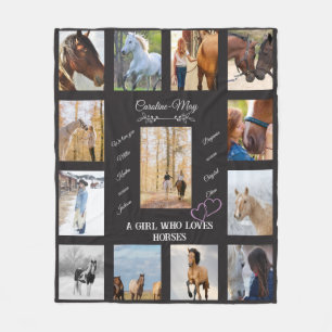 Speciaal voor Equine Girl gepersonaliseerde foto-t Fleece Deken