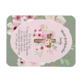 , speciaal voor GODMOTHER georiënteerde roze bloem Magneet (Horizontaal)