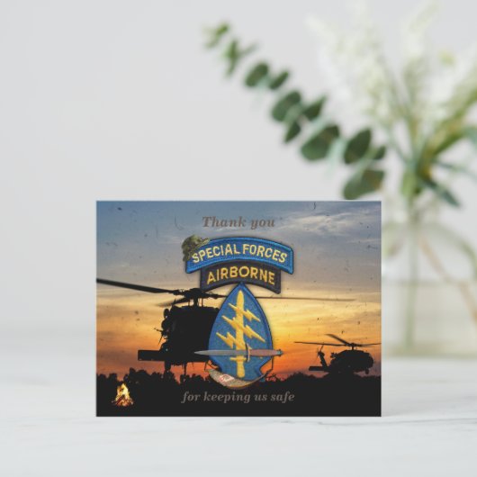 Speciaal voor groene bessen, veteranen, veteranenp briefkaart (Staand voorkant)