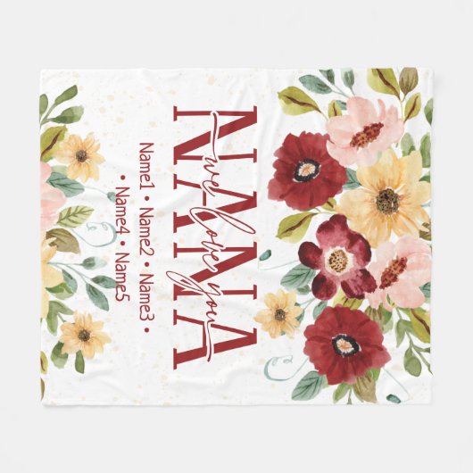 Speciaal voor grootmoeder met namen fleece deken (Voorkant (Horizontaal))