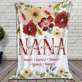 Speciaal voor grootmoeder met namen fleece deken
