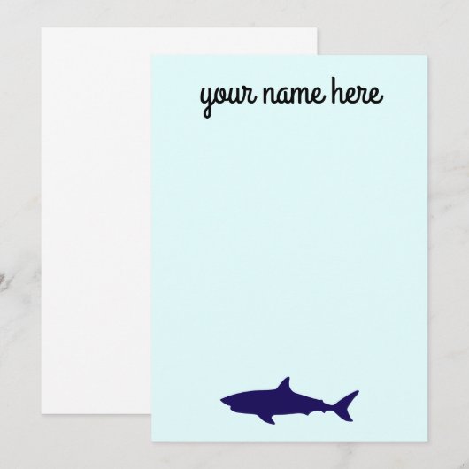Speciaal voor haaien ontworpen kantoorbenodigdhede kaart (Voorkant / Achterkant)