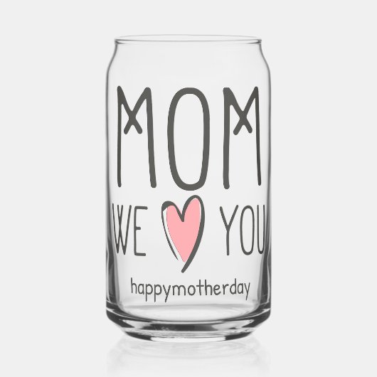 Speciaal voor je moeder blikvorm glas (Links)