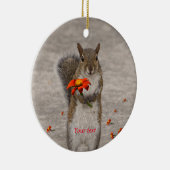 Speciaal voor jou Eekhoorn met bloem Keramisch Ornament (Rechts)