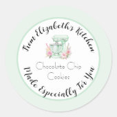 Speciaal voor jou groene bloemenmixer Home Baked Ronde Sticker (Voorkant)