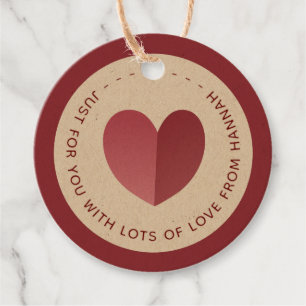 Speciaal voor jou met liefde gevouwen hart op Kraf Bedankjes Labels