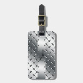 Speciaal voor jouw naam diamant bord staal bagagelabel (Voorkant verticaal)