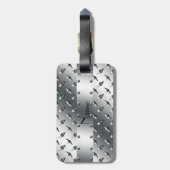 Speciaal voor jouw naam diamant bord staal bagagelabel (Achterkant verticaal)