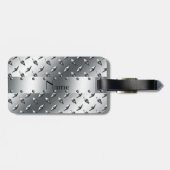 Speciaal voor jouw naam diamant bord staal bagagelabel (Achterkant horizontaal)