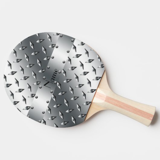 Speciaal voor jouw naam diamant bord staal tafeltennisbatje (Zijkant)