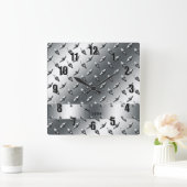 Speciaal voor jouw naam diamant bord staal vierkante klok (Huis)