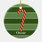 Speciaal voor kerstmis met snoepsuikerriet keramisch ornament (Achterkant)