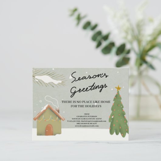 Speciaal voor kerstmis ontworpen Real Estate Agent Feestdagenkaart (Staand voorkant)