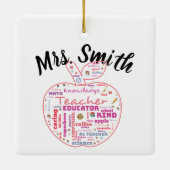 Speciaal voor leraar Apple Word Art Gift Keramisch Ornament (Achterkant)