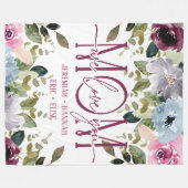 Speciaal voor mam met Blush Flowers Fleece Deken (Voorkant (Horizontaal))