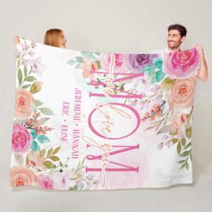 Speciaal voor mam met Blush Flowers Fleece Deken