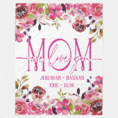 Speciaal voor mam met Blush Flowers Fleece Deken (Voorkant)