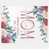 Speciaal voor mam met Blush Flowers Fleece Deken (Voorkant (Horizontaal))