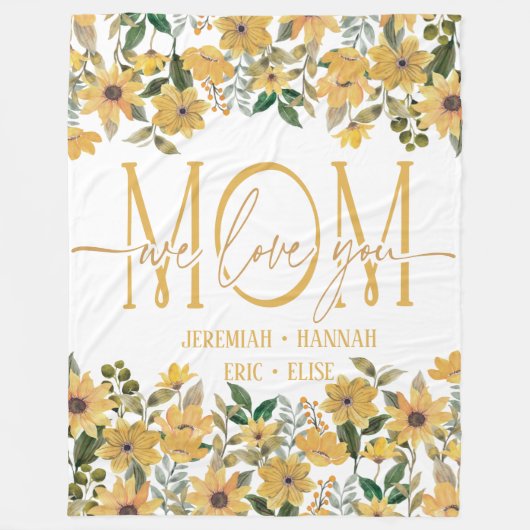 Speciaal voor mam met Blush Flowers Fleece Deken (Voorkant)