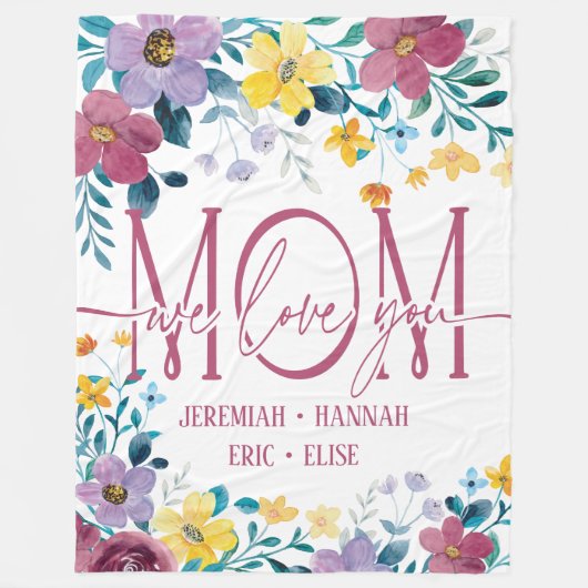 Speciaal voor mam met Blush Flowers Fleece Deken (Voorkant)