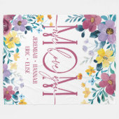 Speciaal voor mam met Blush Flowers Fleece Deken (Voorkant (Horizontaal))