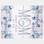 Speciaal voor mam met Blush Flowers Fleece Deken (Voorkant (Horizontaal))