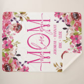 Speciaal voor mam met Blush Flowers Sherpa Deken (Voorkant (horizontaal))