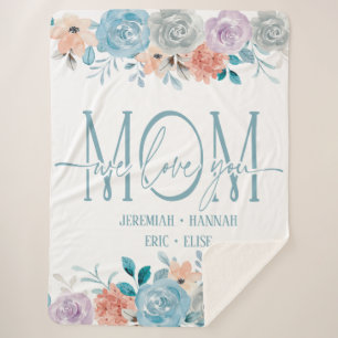 Speciaal voor mam met Blush Flowers Sherpa Deken