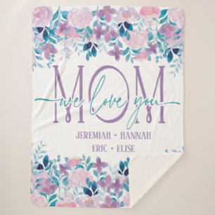 Speciaal voor mam met Blush Flowers Sherpa Deken