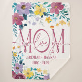 Speciaal voor mam met Blush Flowers Sherpa Deken (Voorkant)