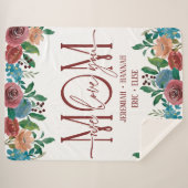 Speciaal voor mam met Blush Flowers Sherpa Deken (Voorkant (horizontaal))