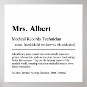 Speciaal voor medische dossiers technicus Gift Pos Poster (Voorkant)