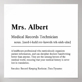 Speciaal voor medische dossiers technicus Gift Pos Poster