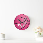 speciaal voor meisjes bestemde basketbalroze ronde klok (Huis)