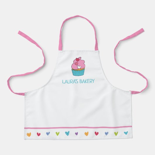 Speciaal voor meisjes bestemde Cupcake Apron Schort (Voorkant)