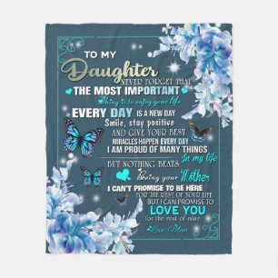 Speciaal voor mijn dochter van mam Butterfly Fleece Deken