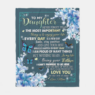 Speciaal voor mijn dochter van mam Butterfly Fleece Deken