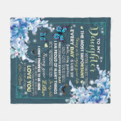 Speciaal voor mijn dochter van mam Butterfly Fleece Deken (Voorkant (Horizontaal))