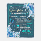 Speciaal voor mijn dochter van mam Butterfly Fleece Deken (Voorkant)