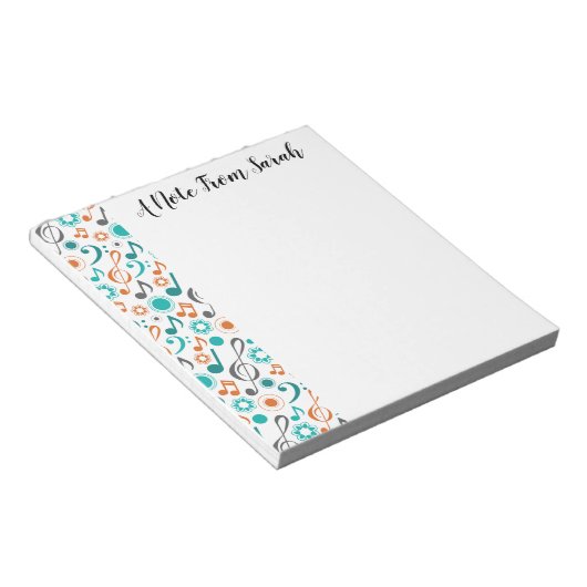 Speciaal voor Muzieknoten bestemde Clefs Musician Notitieblok (Schuin)