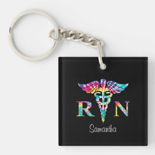 Speciaal voor Nurse Tie Dye geregistreerd Sleutelhanger